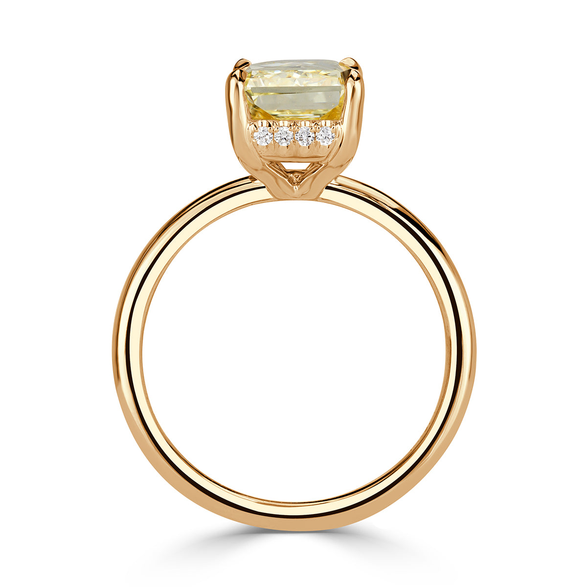 3.71ct Fancy Light Yellow Radiant Cut Diamond Engagement Ring