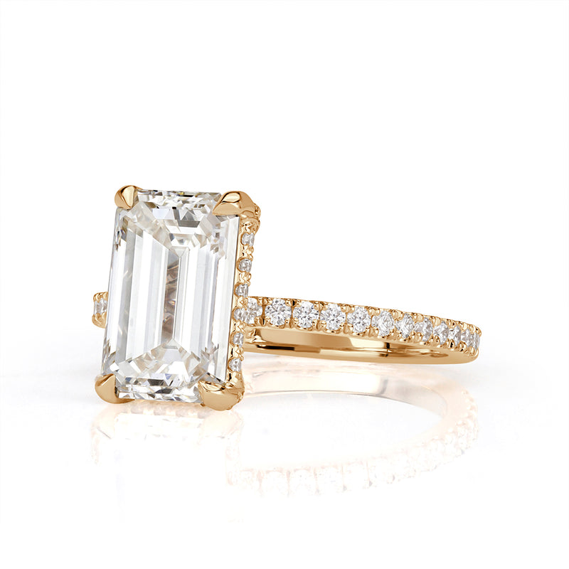 3.47ct Emerald Cut Diamond Engagement Ring
