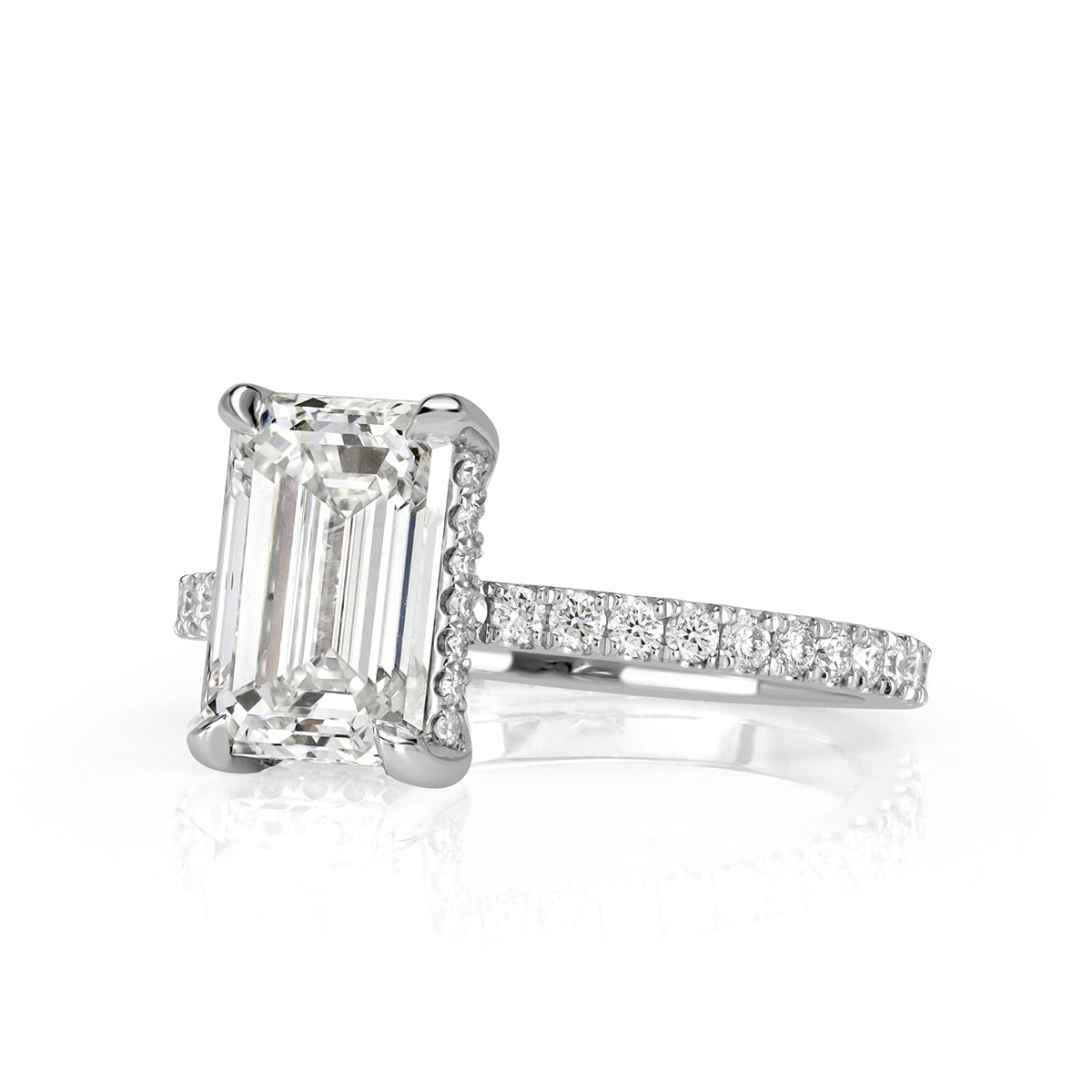 2.85ct Emerald Cut Diamond Engagement Ring
