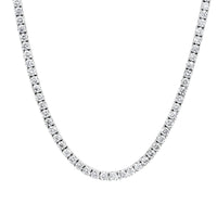11.75ct Round Brilliant Cut Diamond Tennis Necklace in 18k White Gold in 16.5'