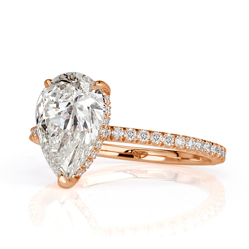 3.42ct Pear Shaped Diamond Engagement Ring