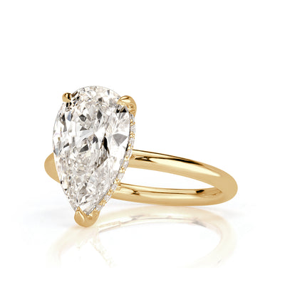 3.85ct Pear Shaped Diamond Engagement Ring
