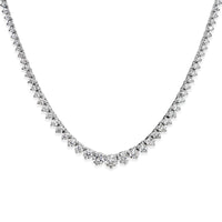 10.54ct Round Brilliant Cut Diamond Tennis Necklace in 14k White Gold in 17'