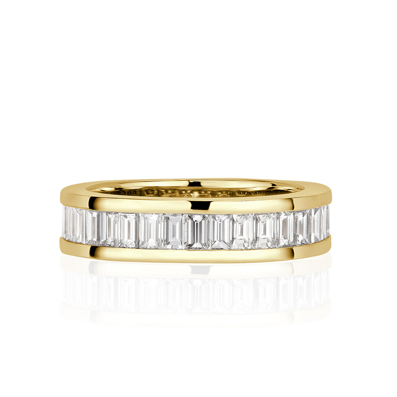 2.42ct Baguette Cut Diamond Eternity Band in 18k Yellow Gold