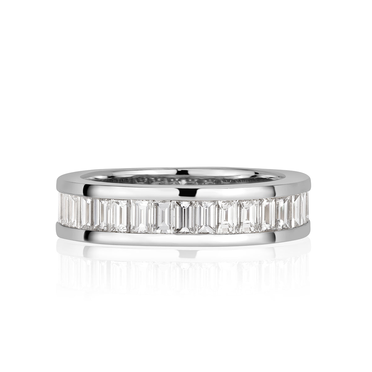 2.42ct Baguette Cut Diamond Eternity Band in 18k White Gold
