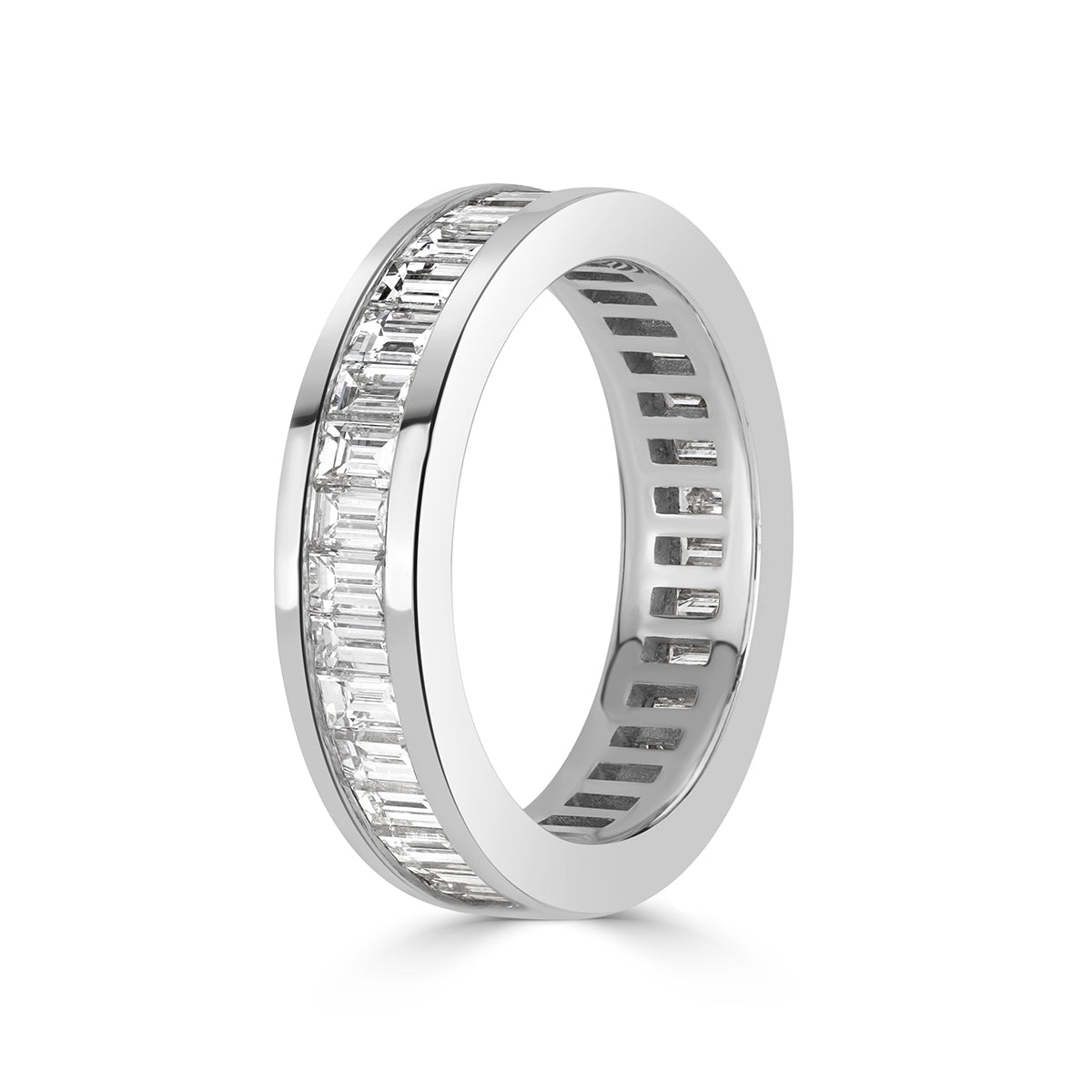 2.42ct Baguette Cut Diamond Eternity Band in 18k White Gold