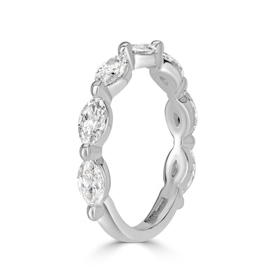 1.16ct Marquise Cut Diamond Band in 18k White Gold