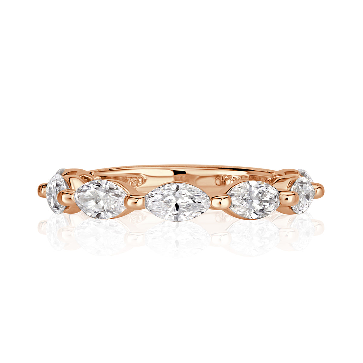 1.16ct Marquise Cut Diamond Band in 18k Rose Gold