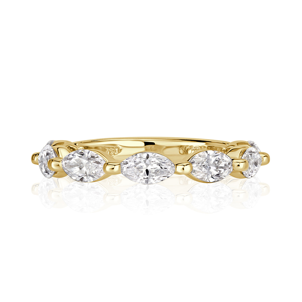 1.16ct Marquise Cut Diamond Band in 18k Yellow Gold