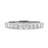 0.80ct Round Brilliant Cut Diamond Wedding Band Three-Sided in 18k White Gold