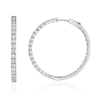 6.85ct Round Brilliant Cut Diamond Hoop Earrings 1.75”