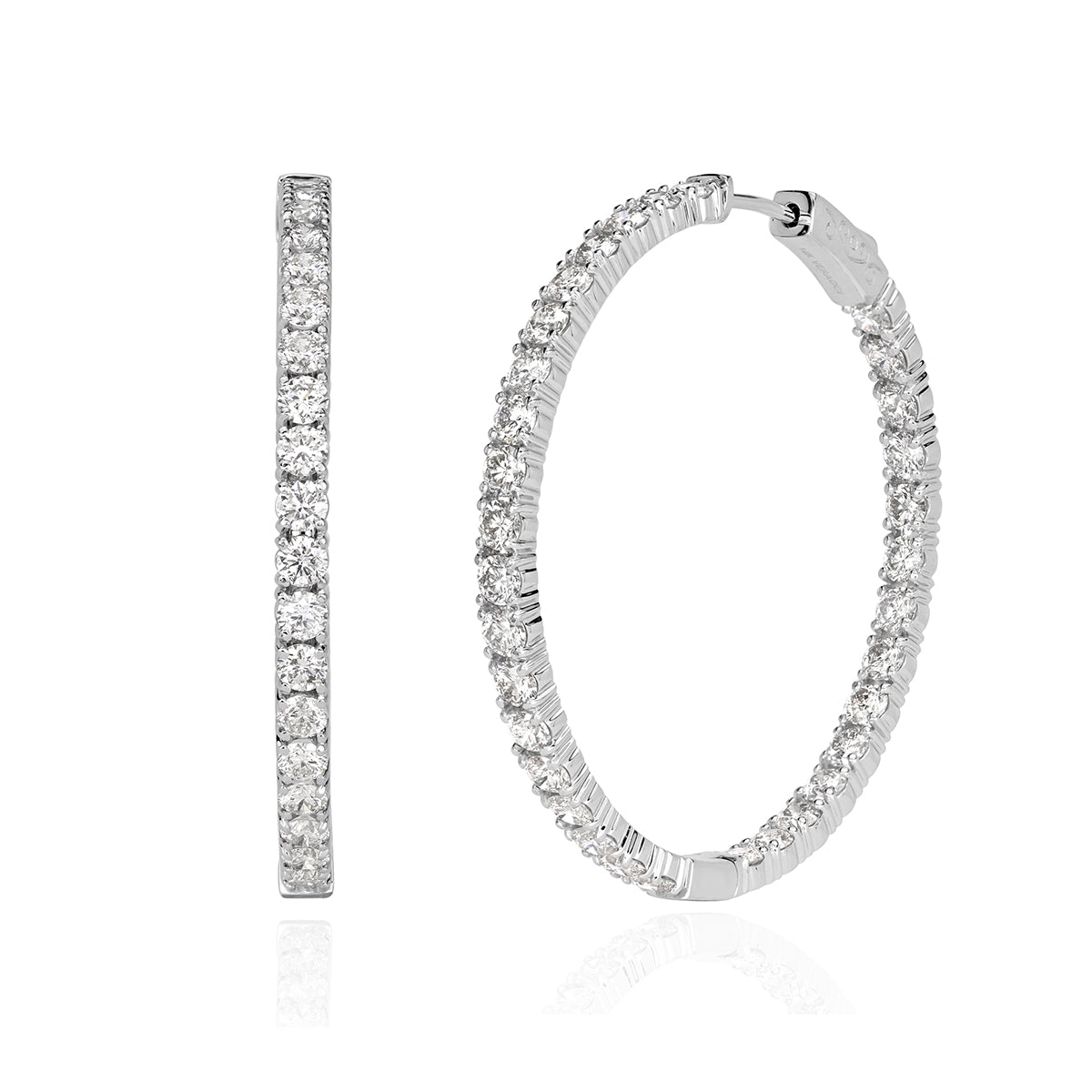 6.85ct Round Brilliant Cut Diamond Hoop Earrings