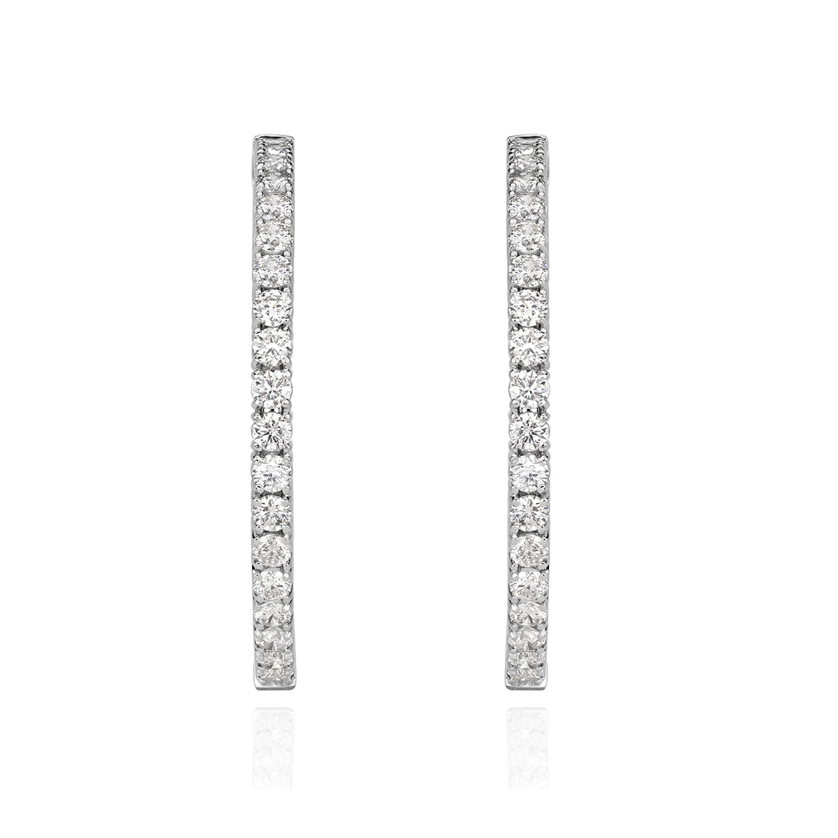 6.85ct Round Brilliant Cut Diamond Hoop Earrings