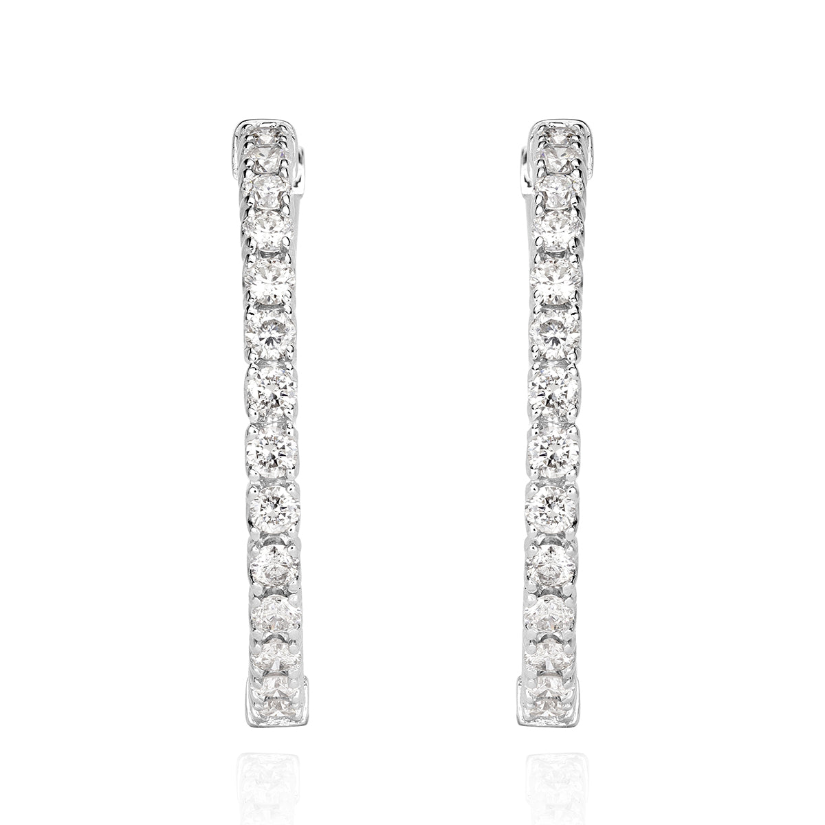 4.00ct Round Brilliant Cut Diamond Hoop Earrings