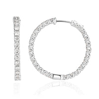 4.00ct Round Brilliant Cut Diamond Hoop Earrings