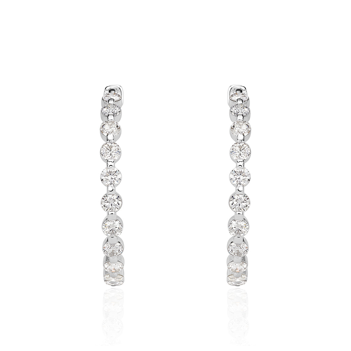 5.65ct Round Brilliant Cut Diamond Hoop Earrings 1.50”