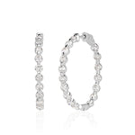 5.65ct Round Brilliant Cut Diamond Hoop Earrings 1.50”