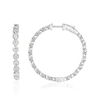 5.65ct Round Brilliant Cut Diamond Hoop Earrings 1.50”