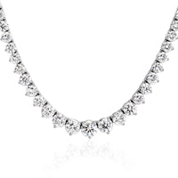 14.66ct Round Brilliant Cut Diamond Tennis Necklace in 14k White Gold in 16.50'