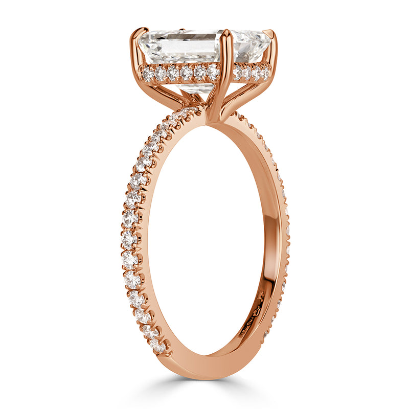 3.16ct Emerald Cut Diamond Engagement Ring