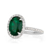 2.84ct Oval Cut Emerald Engagement Ring
