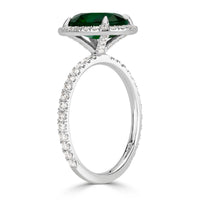 2.84ct Oval Cut Emerald Engagement Ring
