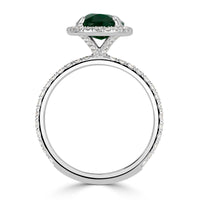 2.84ct Oval Cut Emerald Engagement Ring
