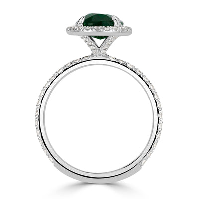 2.84ct Oval Cut Emerald Engagement Ring