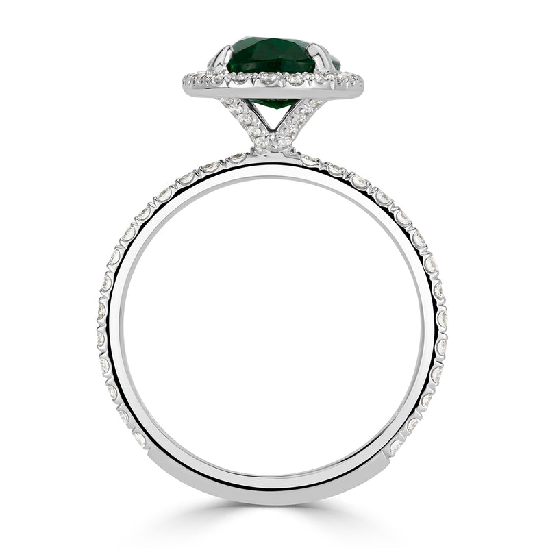 2.84ct Oval Cut Emerald Engagement Ring