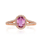 1.23ct Oval Cut Pink Sapphire Ring