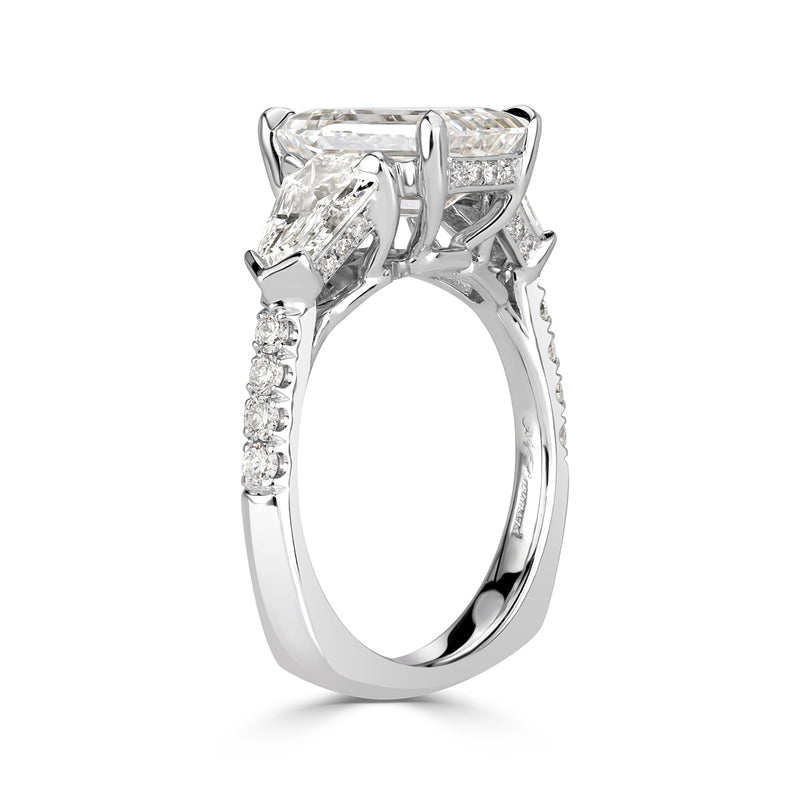 4.12ct Emerald Cut Diamond Engagement Ring