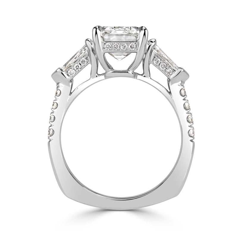 4.12ct Emerald Cut Diamond Engagement Ring