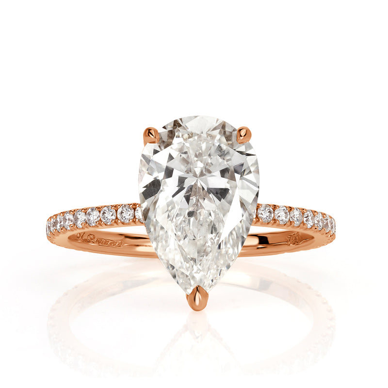 3.43ct Pear Shaped Diamond Engagement Ring