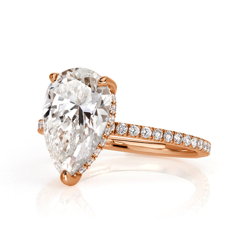 3.43ct Pear Shaped Diamond Engagement Ring