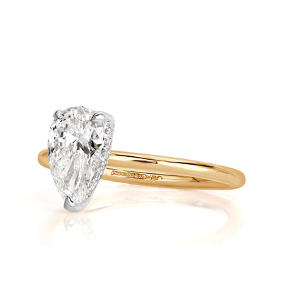 1.36ct Pear Shaped Diamond Engagement Ring