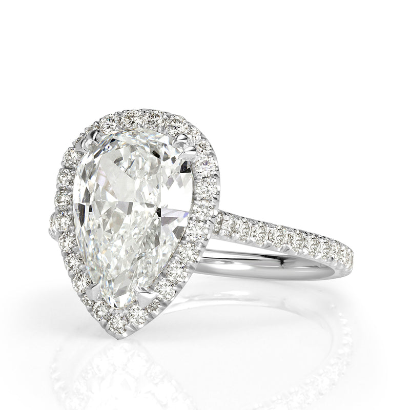 3.64ct Pear Shaped Diamond Engagement Ring