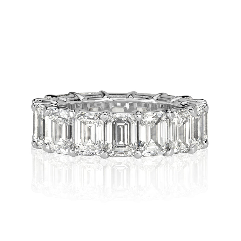 11.23ct Emerald Cut Diamond Eternity Band in 18k White Gold