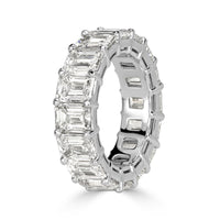 11.23ct Emerald Cut Diamond Eternity Band in 18k White Gold