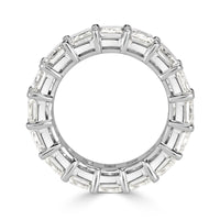 11.23ct Emerald Cut Diamond Eternity Band in 18k White Gold