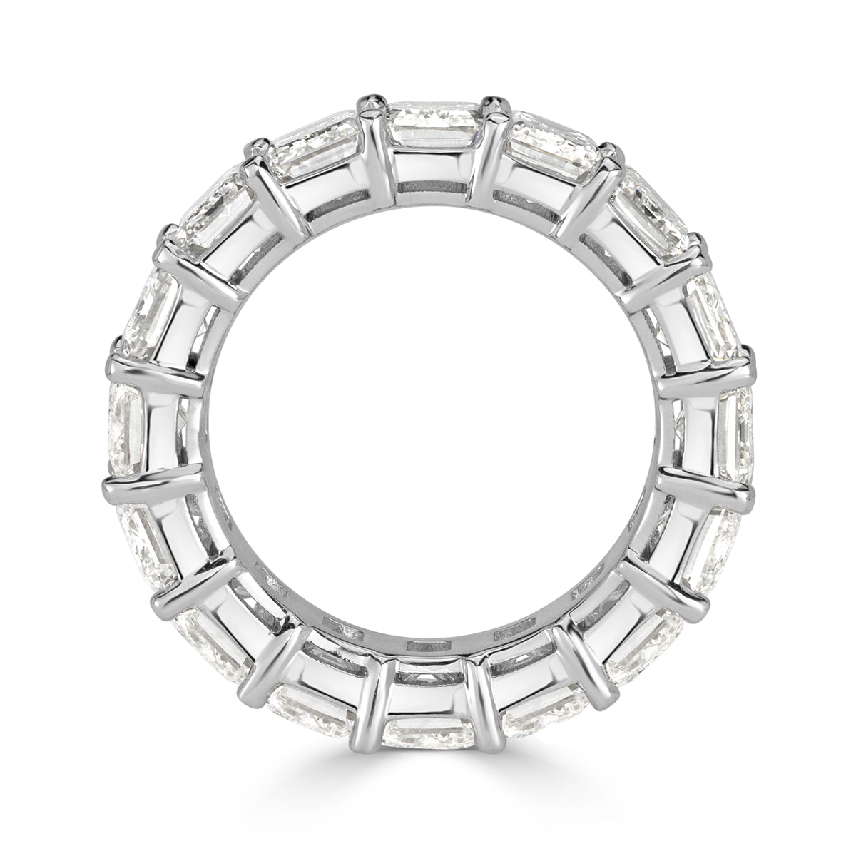 11.23ct Emerald Cut Diamond Eternity Band in 18k White Gold