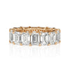 11.23ct Emerald Cut Diamond Eternity Band in 18k Champagne Yellow Gold