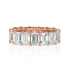 11.23ct Emerald Cut Diamond Eternity Band in 18k Rose Gold
