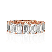 11.23ct Emerald Cut Diamond Eternity Band in 18k Rose Gold