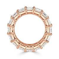 11.23ct Emerald Cut Diamond Eternity Band in 18k Rose Gold