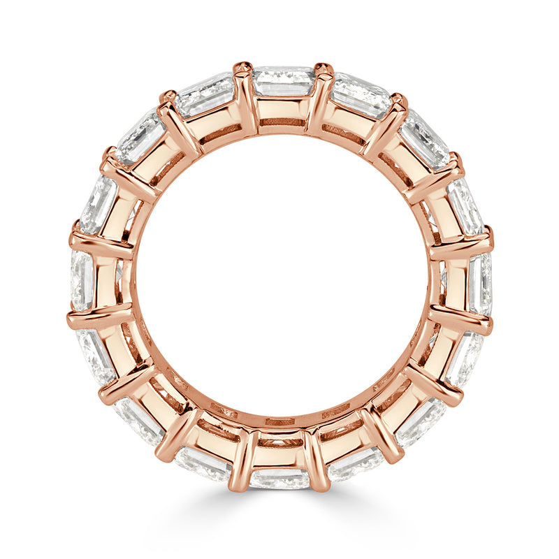 11.23ct Emerald Cut Diamond Eternity Band in 18k Rose Gold