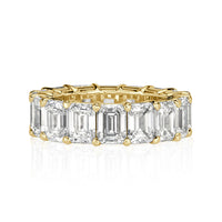 11.23ct Emerald Cut Diamond Eternity Band in 18k Yellow Gold