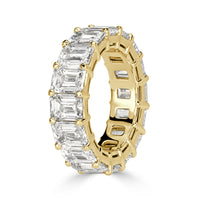 11.23ct Emerald Cut Diamond Eternity Band in 18k Yellow Gold