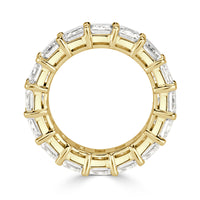 11.23ct Emerald Cut Diamond Eternity Band in 18k Yellow Gold