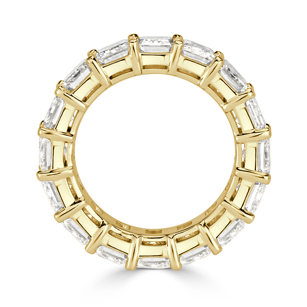 11.23ct Emerald Cut Diamond Eternity Band in 18k Yellow Gold