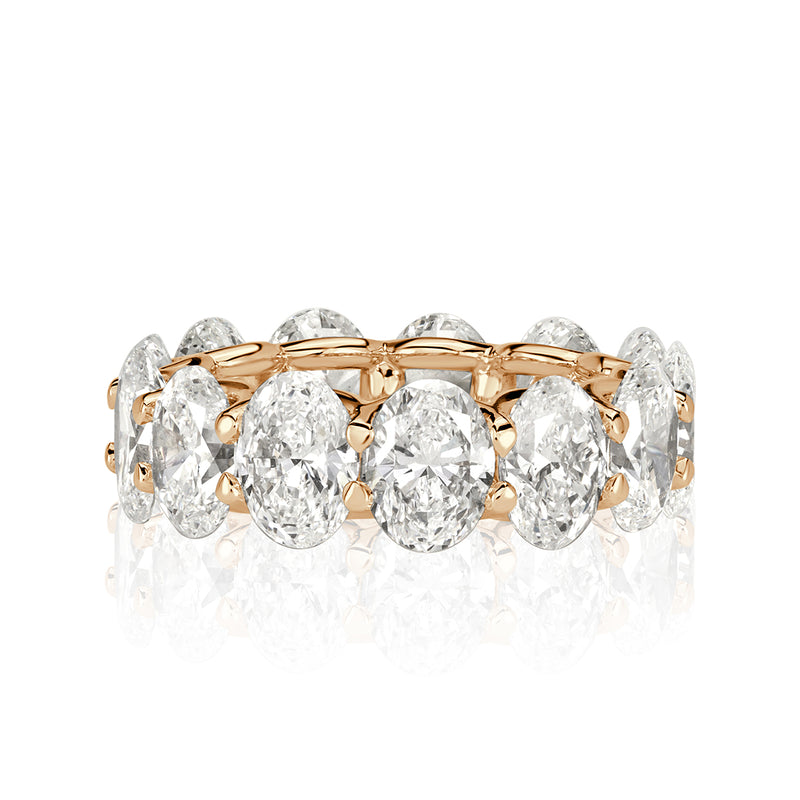 10.40ct Oval Cut Diamond Eternity Band in 18k Champagne Yellow Gold